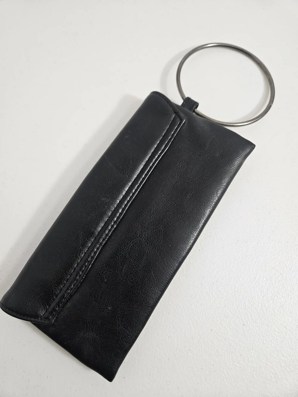 Victoria's Secret Black Wristlet Wallet Clutch Silver Ring Vintage Y2K